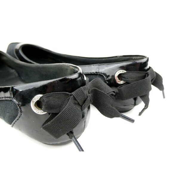 Coach Black Canvas & Patent Leather Ballet Flats Womens Size 6.5 - Picture 10 of 11